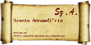 Szente Annamária névjegykártya
