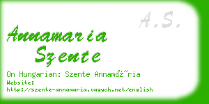 annamaria szente business card